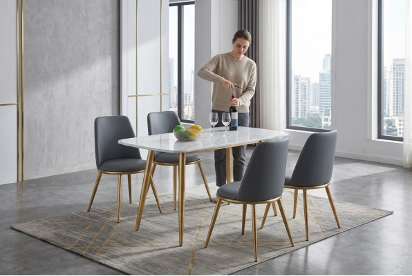 Komplett Set Esstisch + 4 Stühle Esszimmer Set Ess Gruppe Tische 5tlg