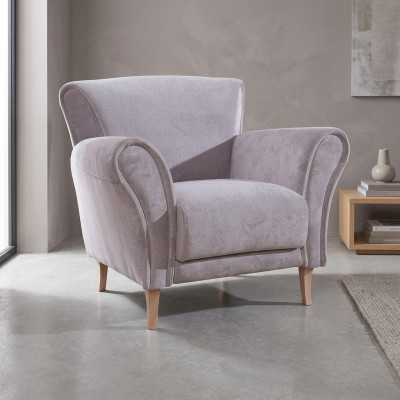 Sessel Stuhl Samt Lila Relax Lounge Sessel Weich Wohnzimmer Fernseh Sofa Couch