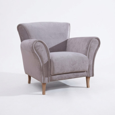 Sessel Stuhl Samt Lila Relax Lounge Sessel Weich Wohnzimmer Fernseh Sofa Couch
