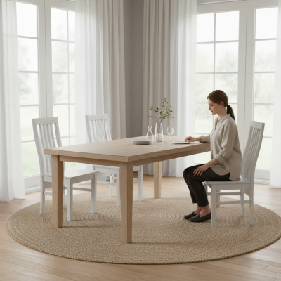 Set 4x Stuh Luxus Design Massiv Holz Stühle Sitz Veranda Küche Esszimmer neu