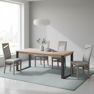 Esszimmerstuhl Stoff Polster Stühl Gastro Esszimmer Set 6x Massivholz Sessel