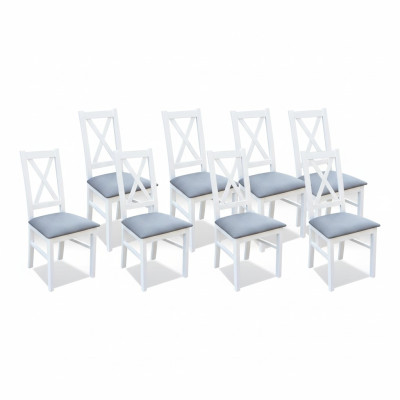 Designer Holz Stoff Polster Stühle Gastro Esszimmer Textil Set 8x Sessel Stuhl