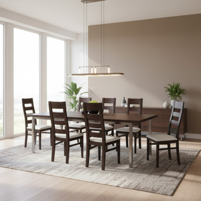 Gruppe Sitz Polster Lehn Stühle Garnitur Holz Massiv Luxus Sessel Set 8x Stuhl