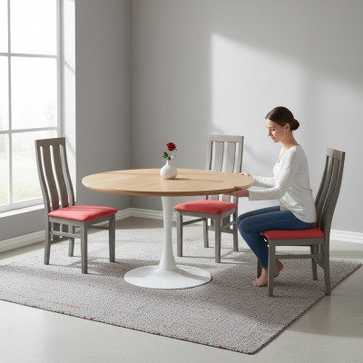 Garnitur Komplett K69 Design 4x Stuhl Set Esszimmer Textil Polster Sitz Stühle