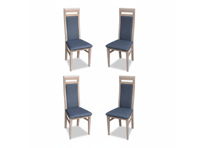 Stühle Küche Esszimmer Stoff Holz Set 4x Design Stuhl Textil Lehnstuhl Polster