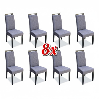 Esszimmer Stühle Stoff Set 8x Sessel Textil Stuhl Designer Holz Polster Möbel
