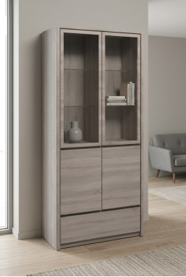 Esszimmer Holz Wohnzimmer Möbel Vitrine Kommode Vitrinen Glasschrank Schränke
