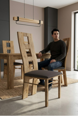 Stühle Sitz Lehn Büro Office Esszimmer Luxus Design Polster Massiv Holz Stuhl