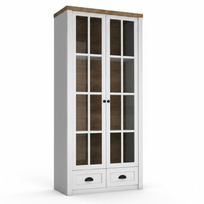 Klassisch Glas Bar Holz Schrank Glasschrank Vitrine Vitrinenschrank Wohnzimmer