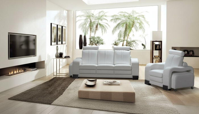 Sofa 3-Sitzer Ledersofa Couch Fernsehsessel Polstersofa Loungesofa