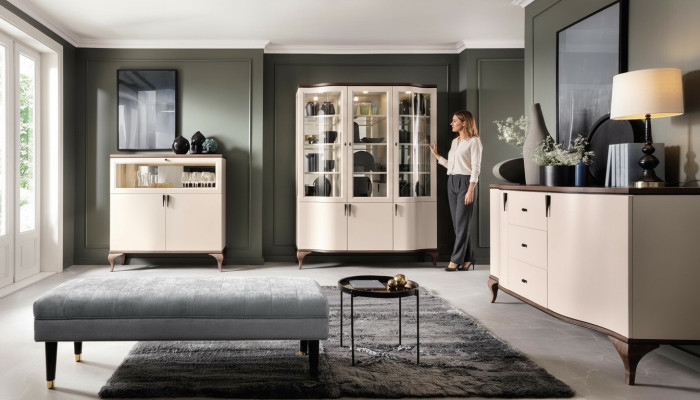 Klassische Schränke Vitrine Vitrinen Holz Edler Luxus Glas Schrank Holz