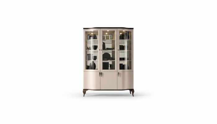 Klassische Schränke Vitrine Vitrinen Holz Edler Luxus Glas Schrank Holz