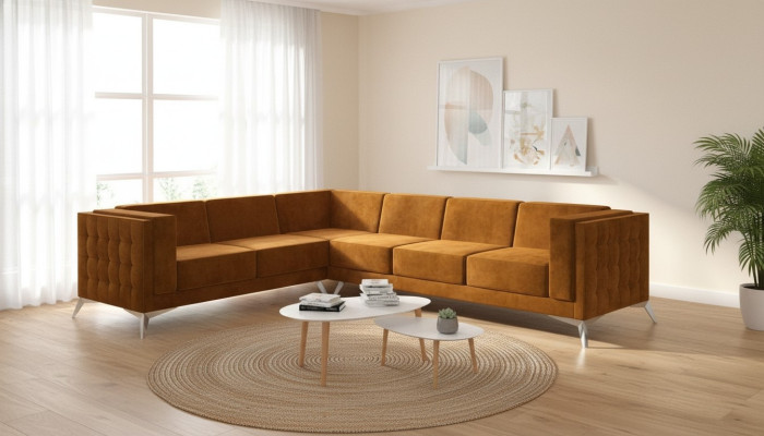 Textilsofa Couch Wohnlandschaft Garnitur Design Modern Sofa Ecksofa