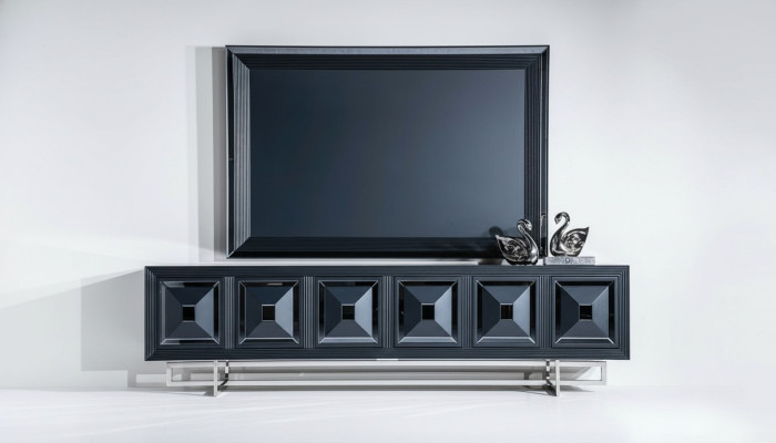 Wohnzimmer TV schrank tv fernseher stander schrank lowboard neu Schwarz