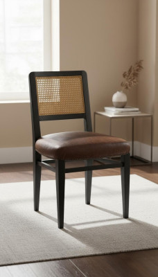 Esszimmerstuhl Luxus Art déco Stühle Leder Design HolzStuhl Italienische Möbel