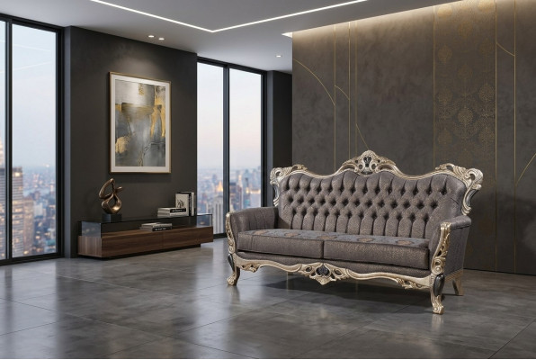 Klassisch Sofa 3 Sitzer Polstersofa weiß Textill Sitz Design Couch Sofas Stoff