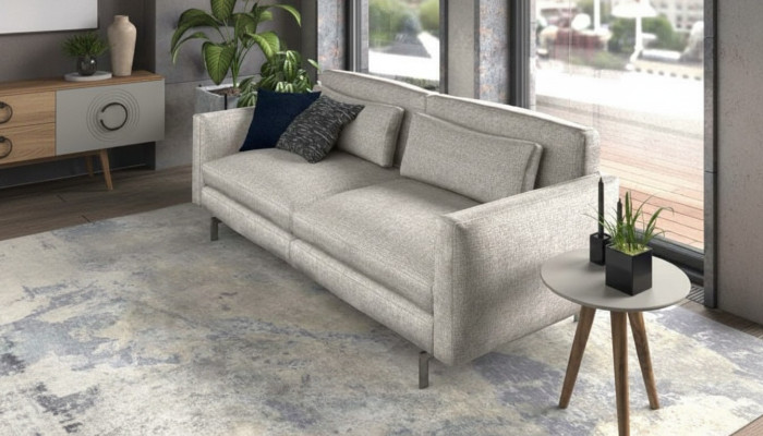 Graues Sofa Sofakollektion Sitzmöbel Set Wohnzimmermöbel Couch Textil