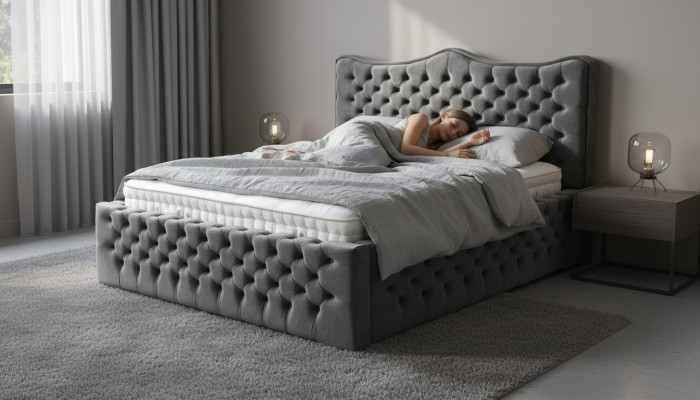Chesterfield Bett Samt Betten Doppelbett 160x200 Design Hotel Einrichtung
