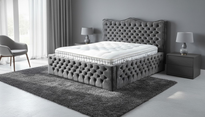 Chesterfield Bett Samt Betten Doppelbett 160x200 Design Hotel Einrichtung