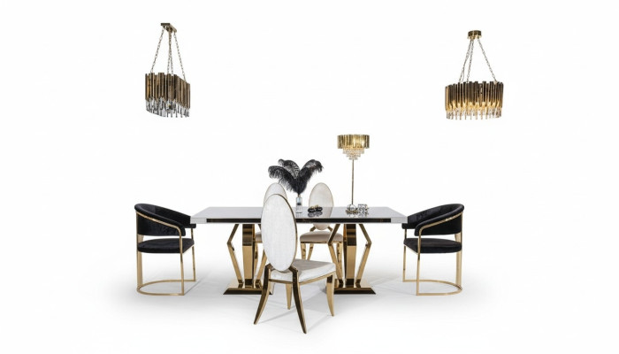 Esstisch 4x Stühle Esszimmer Set Essgruppe Modern Stuhl Tisch Tisch 5tlg