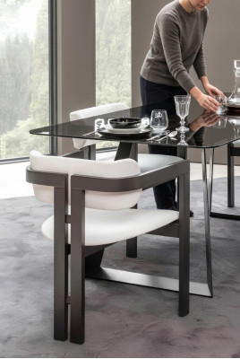 Esszimmerstuhl Stuhl Lehnstuhl Design Esstisch Sitz Holz Luxus Weiß