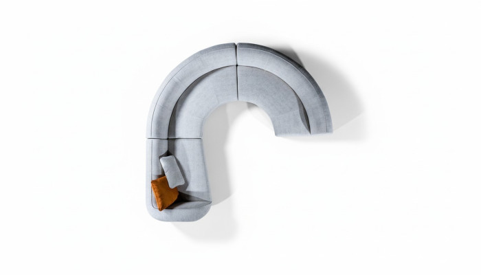 Rundes Ecksofa U-Form Couch Polster Eckcouch Garnitur Modulare Sitzgruppe