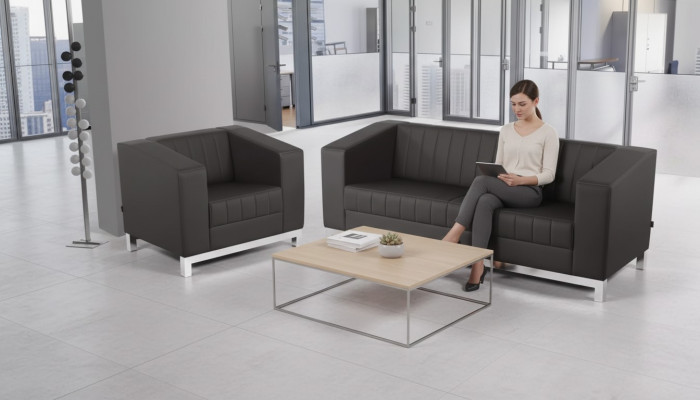 Graue Luxus Sofagarnitur Dreisitzer Sessel Polstermöbel Couch Set 2tlg 