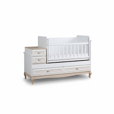Babybett Kinderbett Bett Set Schublade weiß im modernen Kinderzimmer