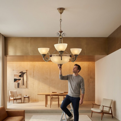 Takkrona lampa taklampa krona krona glas beige artikel