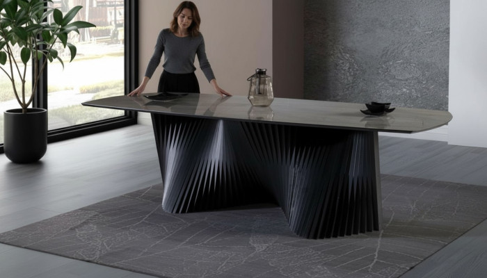 Esszimmertisch Esstisch Küchentisch Esszimmer Holz Schwarz Tisch Luxus