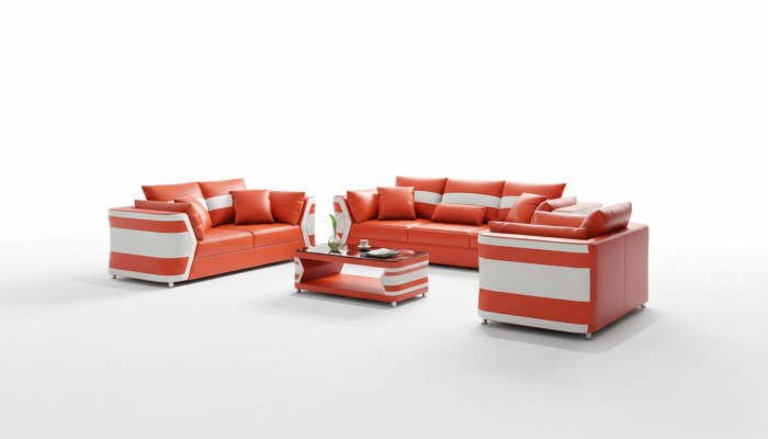 Rot Sofagarnitur Couchgarnitur Ledersofa Sofa Komplette 3tlg Sofas Set