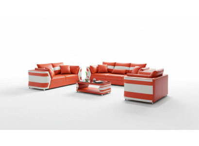 Rot Sofagarnitur Couchgarnitur Ledersofa Sofa Komplette 3tlg Sofas Set