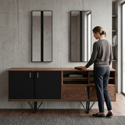 Holzschrank Kommode Sideboard Schrank Anrichte Braun Holz Esszimmer