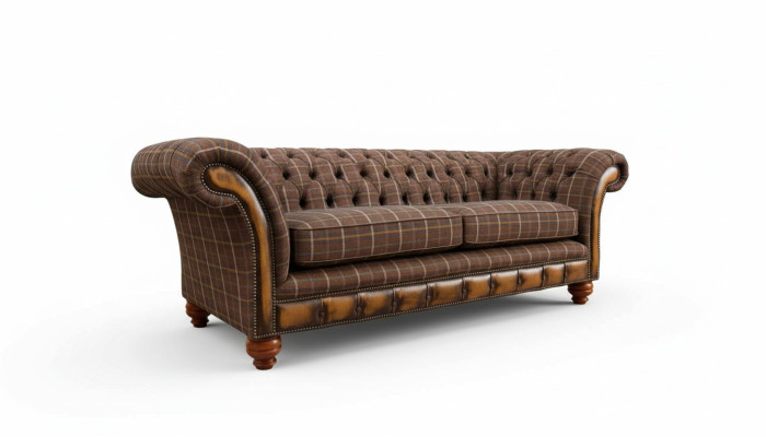 Chesterfield 3 Sitzer Couch Polster Textil Couchen Wohnzimmer Sofa Neu