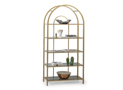 Wohnzimmer Regal Raumteiler Standregal Bücherschrank Aufbewahrung Gold