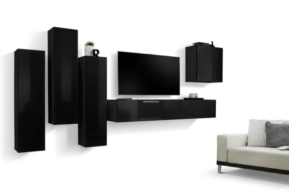 Wohnwand Set 5tlg. TV-Ständer Wohnzimmer rtv Wandschrank Garnitur Gruppe Neu