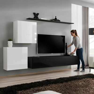 Wohnwand Holzmöbel Komplett 4tlg Luxus Neu 2x Wandschrank TV Ständer Design