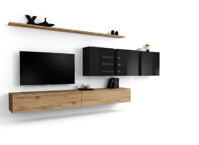 Design Wohnwand Braun Sideboard TV-Ständer Wandschrank Wohnzimmermöbel Komplett