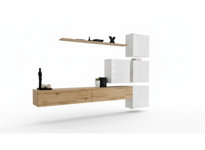 Wohnwand Braun Wohnzimmer Holz Modern Möbel Garnitur Luxus Komplett Wandschrank