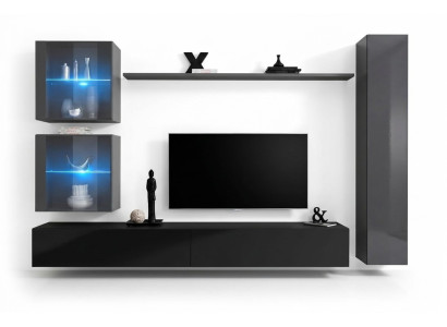 Wohnzimmer Set 6tlg Luxus Wohnwand Möbel Designer 3x Wandschrank TV Ständer