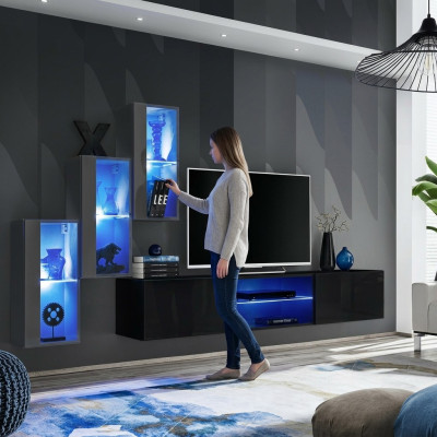 Wohnwand Wohnzimmermöbel Holz Wandschrank Sideboard TV-Ständer Luxus Garnitur