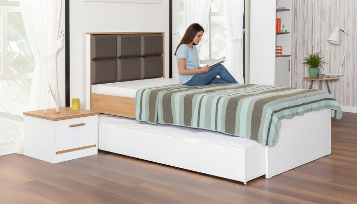 Exklusives Kinderzimmer Holzbett Designer Einzelbett Edle Kinderbetten