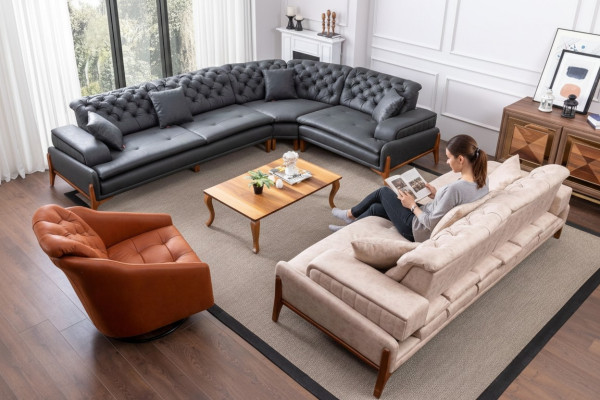 Wohnzimmer Set Sofagarnitur 3+1 Ecksofa L-form Eckgarnitur Eckcouch Couch 3tlg.