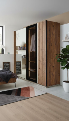 Moderner Kleiderschrank Luxus Holz Schränke Glas stilvolle Schlafzimer