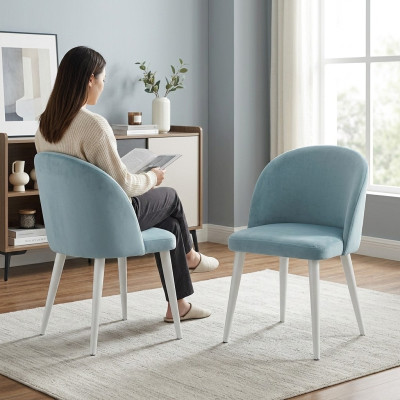Modern Esszimmer Holz 2x Stühle Blau Ohne Armlehne Neu Design Polster Stuhl