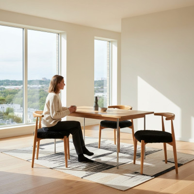 Modern Esszimmer Holz 4x Stühle Braun Ohne Armlehne Design gepolsterter Stuhl