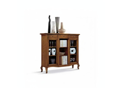 Vitrine Wohnzimmer Möbel Anrichte Holz Vitrinen Braun Schrank Echtholz