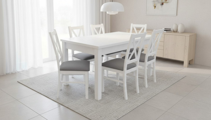 Modernes Esszimmer Möbel luxuriösen Esstisch + 6x Stühle Tisch Neu