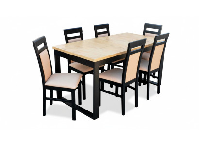 Modernes Esstisch Tisch Holz Esszimmer Garnitur 6x Stühle Set 7 tlg. Set