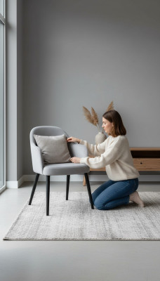 Design Stuhl Lehnstuhl Polster Stühle Luxus Textil Sessel Esszimer Neu